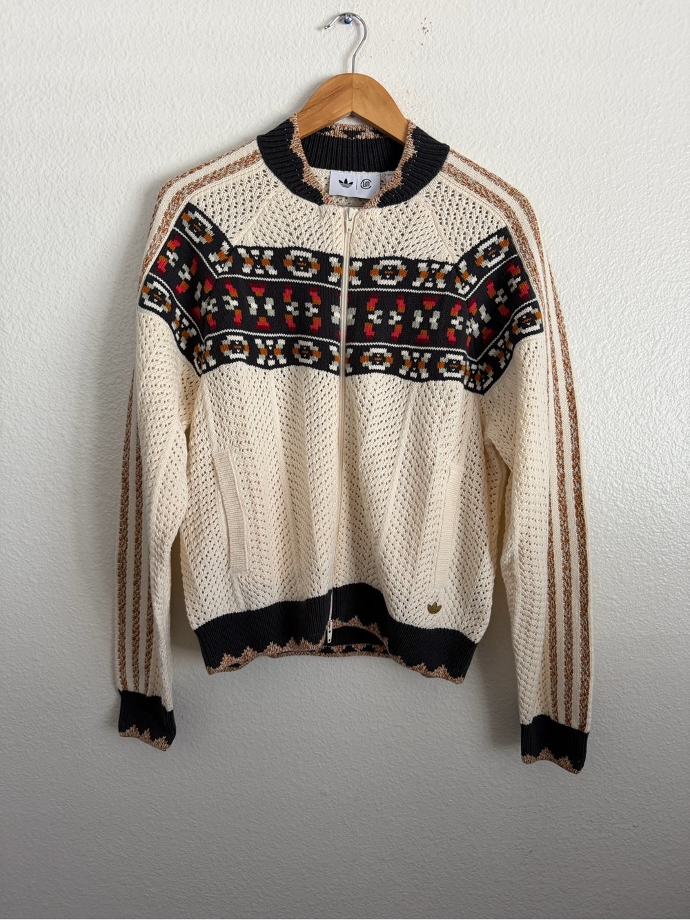 Adidas x CLOT Edison Chen Knit Crochet SST Jacket Top Limited IM7909 Size Small